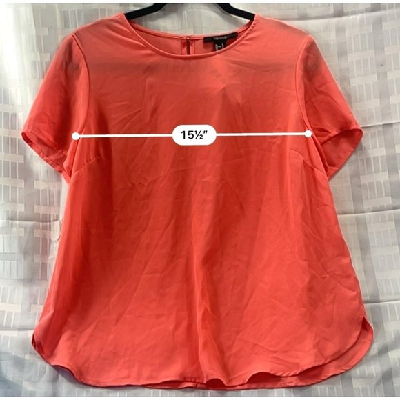 FOREVER 21, Women SHIRT, SHORT sleeve, SIZE L, COLOR ORANGE - Picture 4 of 7